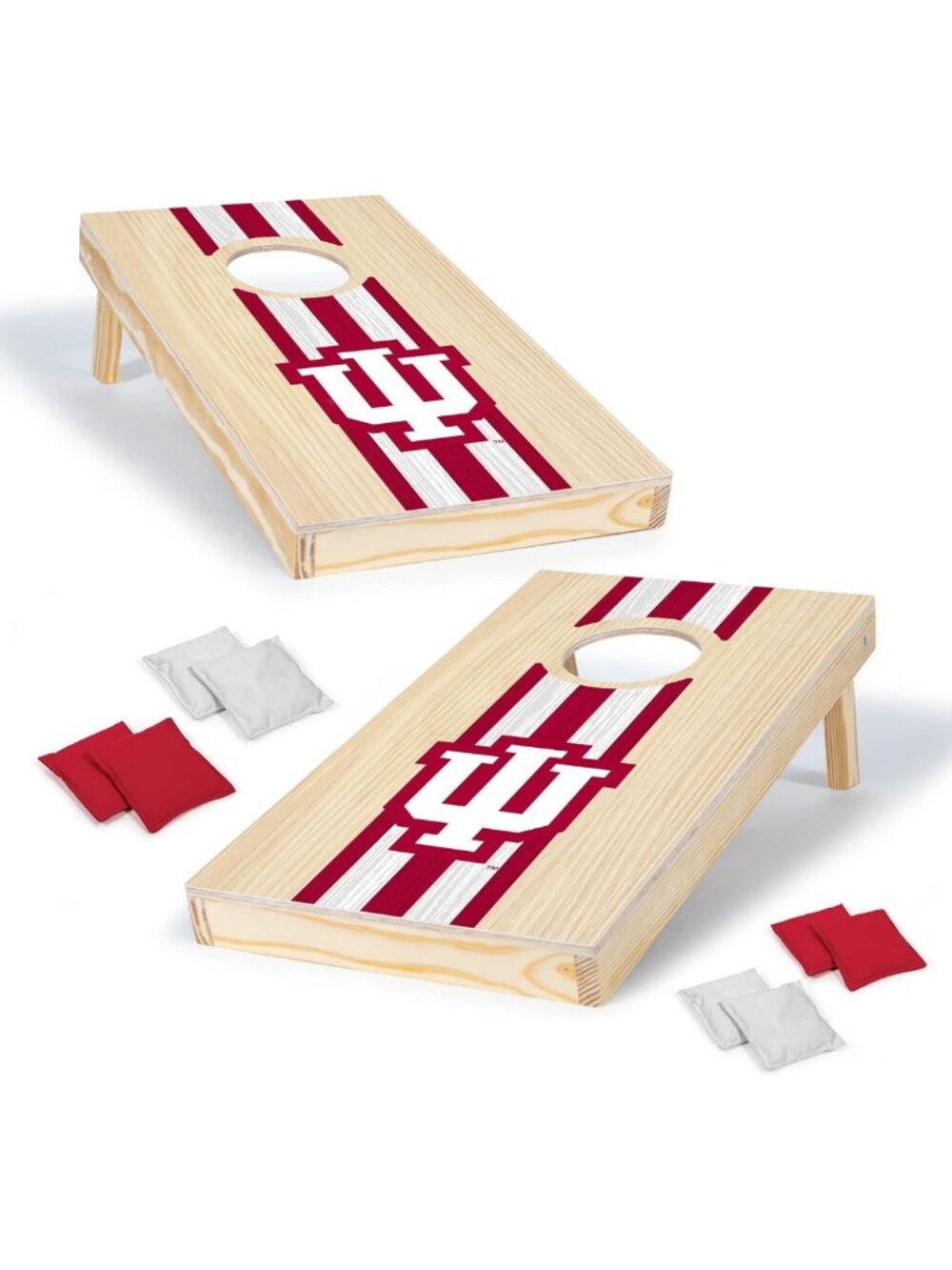 Portable 1' x 2' Solid Wood Cornhole Set with HD Team Graphics - Travel-Friendly